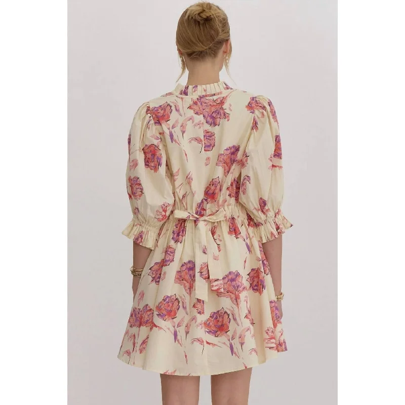 sophisticated dressEntro - Floral Shirt Dress