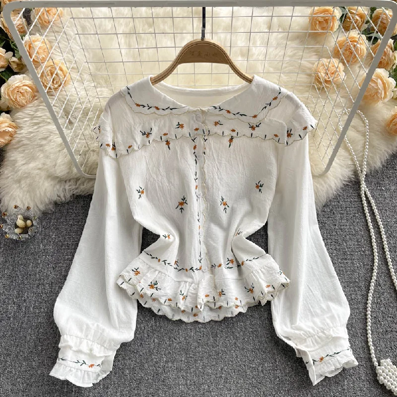 cozy coatCute embroidered top     S443