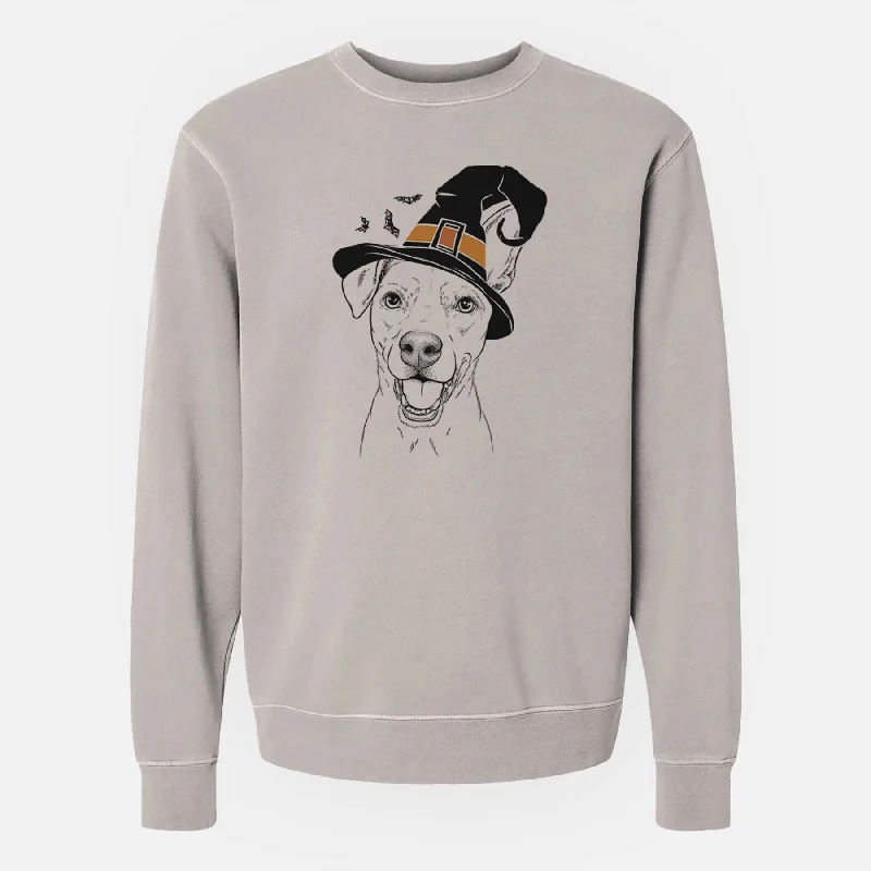 vibrant athletic hoodieWitch Radar the Pitbull Mix - Unisex Pigment Dyed Crew Sweatshirt