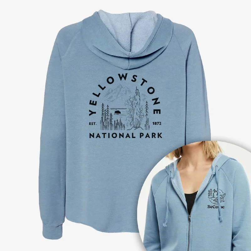 warm athletic hoodieYellowstone National Park - Women's Cali Wave Zip-Up Sweatshirt