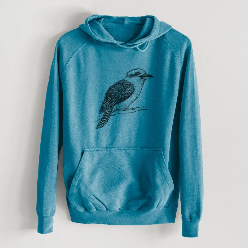 retro sports hoodieKookaburra - Dacelo novaeguineae  - Mid-Weight Unisex Vintage 100% Cotton Hoodie