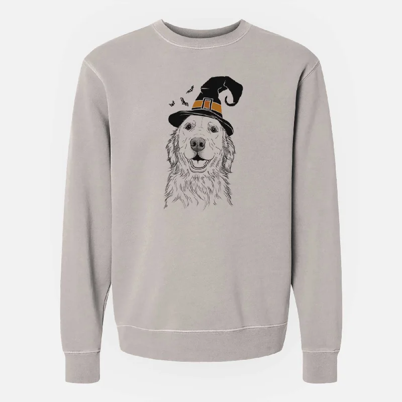 activewear hoodieWitch Ridge the Golden Retriever - Unisex Pigment Dyed Crew Sweatshirt