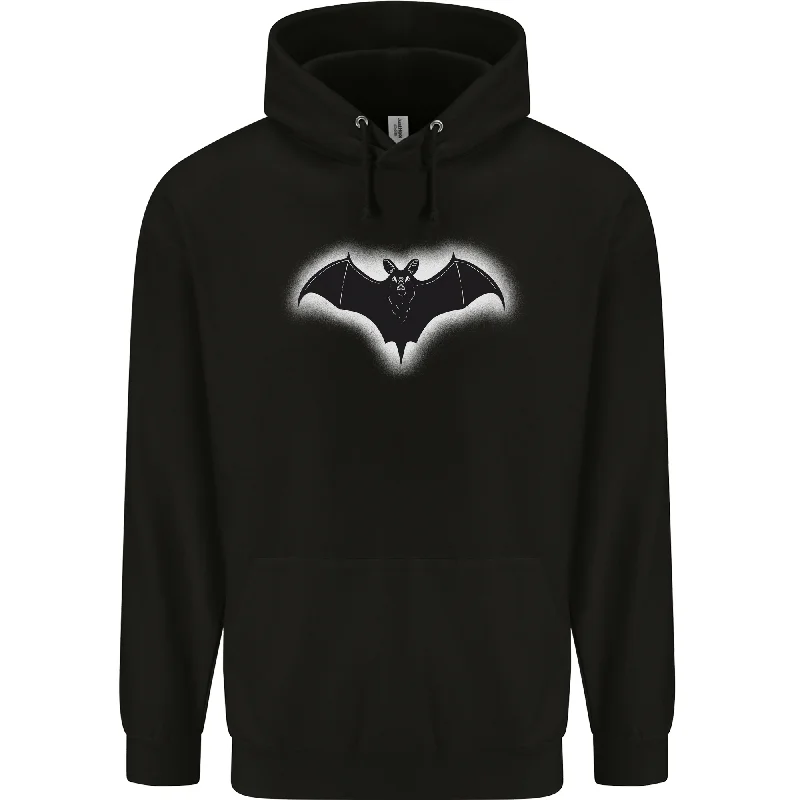 casual hoodie for fallA Glowing Bat Vampires Halloween Mens 80% Cotton Hoodie