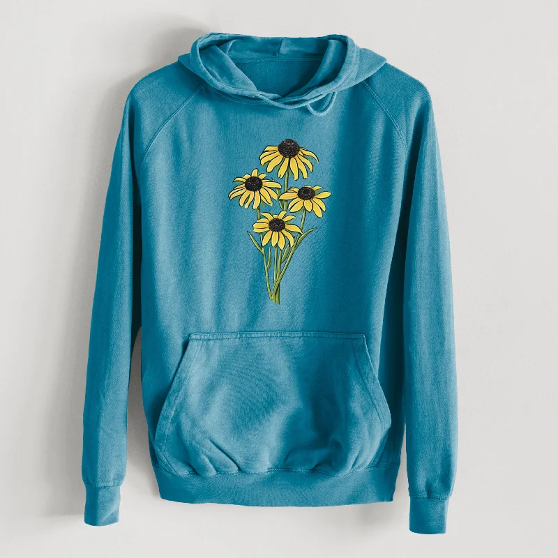 chic fitness hoodieBlack-eyed Susans - Rudbeckia hirta  - Mid-Weight Unisex Vintage 100% Cotton Hoodie