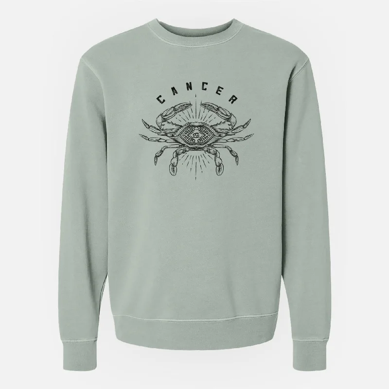 athletic casual sweatshirtCancer - Crab - Unisex Pigment Dyed Crew Sweatshirt