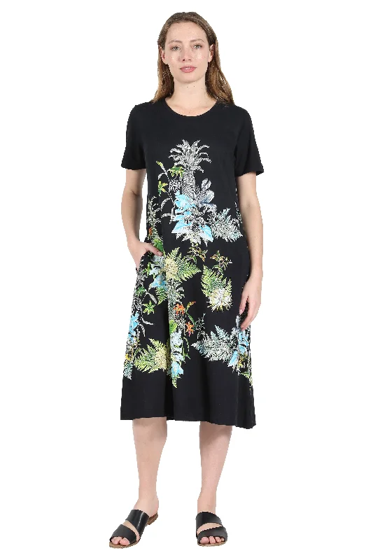 shift dressLa Cera Printed A-Line Cotton Jersey Knit Dress