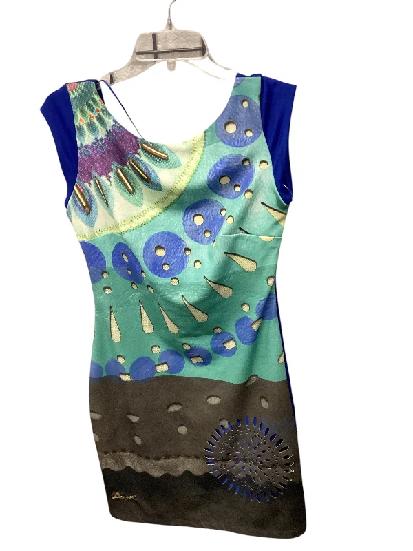 printed dressDress Casual Short By Desigual In Blue, Size: S