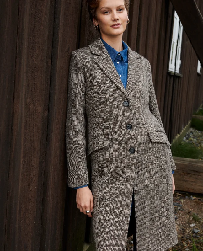 stylish raincoatPart Two Lotte Brown Tweed Coat