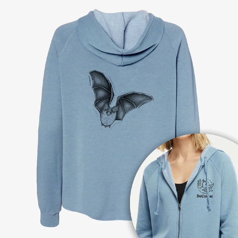 lightweight workout sweatshirtMacrotus californicus - California Leaf-nosed Bat - Women's Cali Wave Zip-Up Sweatshirt