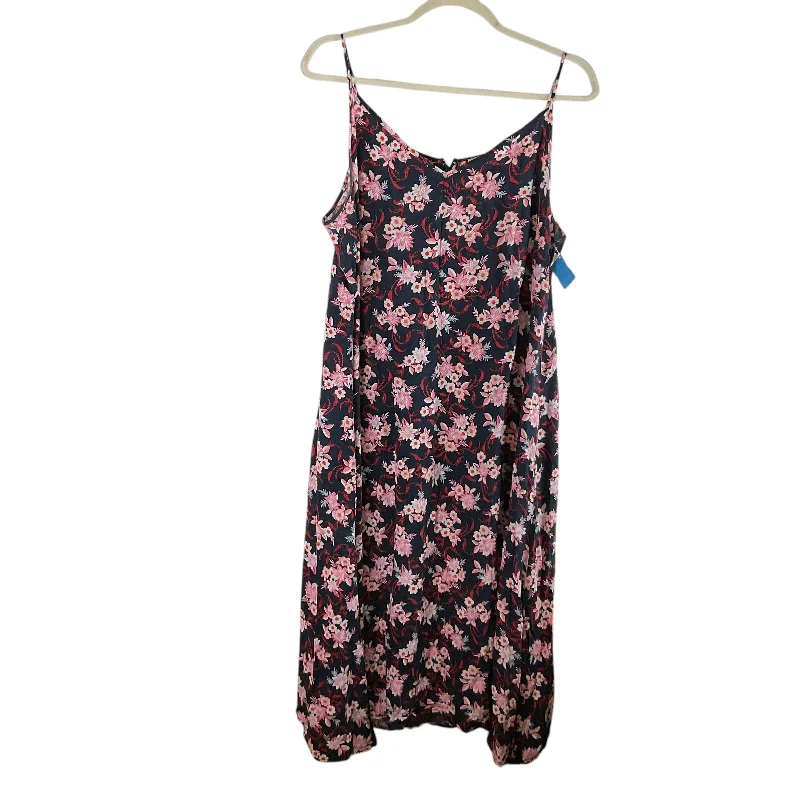 office dressDress Casual Midi By Loft In Floral Print, Size: 1x