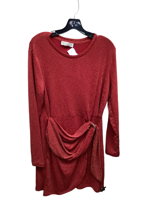 wool dressDress Party Short By Michael By Michael Kors In Gold & Red, Size: L