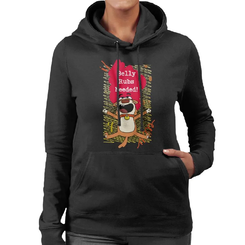 casual hoodie with logoBoy Girl Dog Cat Mouse Cheese Belly Rubs Needed Women's Hooded Sweatshirt