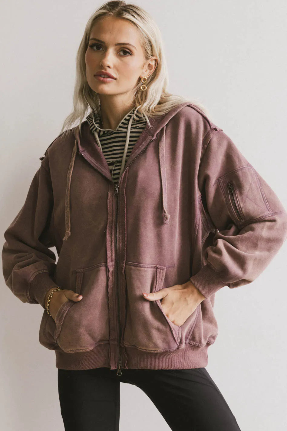 versatile coatViva Zip Up in Purple - FINAL SALE