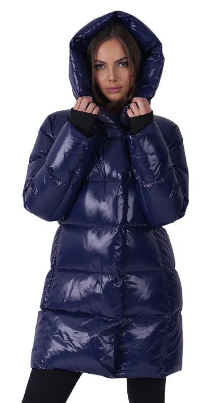 high-quality coatMIDTOWN | Navy Lustrous