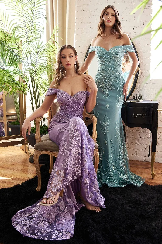 relaxed fit dressEmbellished Off The Shoulder Mermaid Long Prom Dress CDOC014