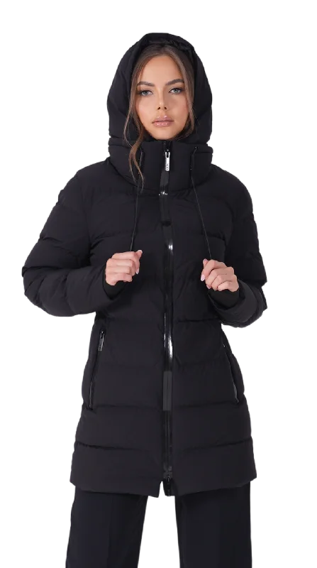 trendy puffer coatAVA | Black