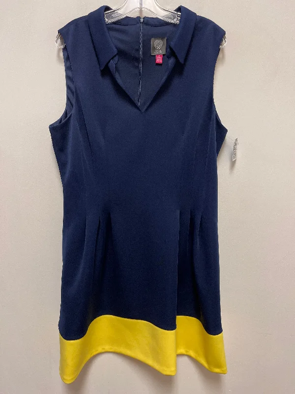 ashionable dressDress Casual Short By Vince Camuto In Blue & Yellow, Size: Xl