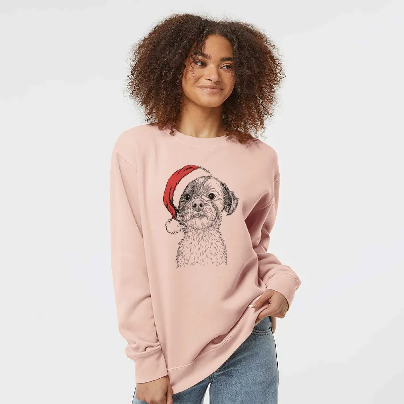 high-end athletic hoodieSanta Louise the Havanese - Unisex Pigment Dyed Crew Sweatshirt