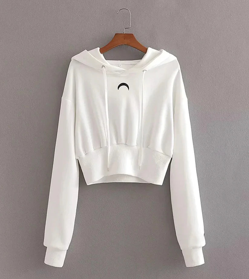 lightweight coatSimple white long sleeve hoodie     S2538