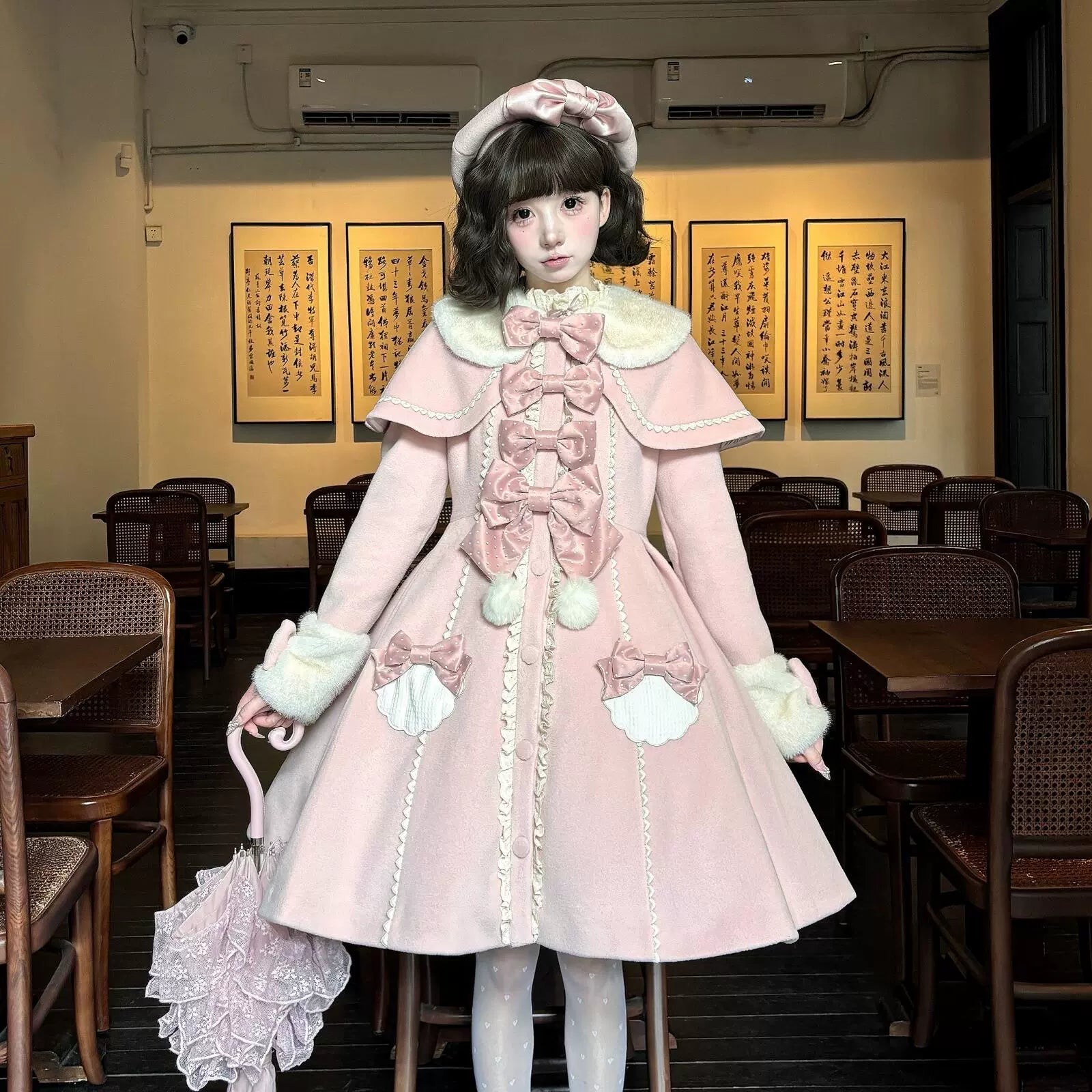 casual utility jacketSakurahime~Sweet Cookie~Sweet Lolita Coat Detachable Cape Pastel Outwear