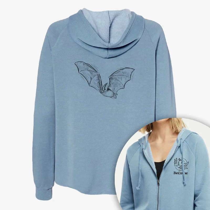 high-quality athletic sweatshirtSpotted Bat - Euderma maculatum - Women's Cali Wave Zip-Up Sweatshirt