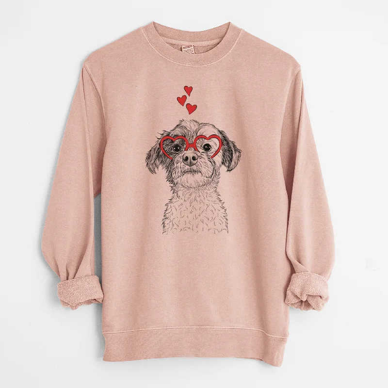 breathable workout hoodieValentine Louise the Havanese - Unisex Pigment Dyed Crew Sweatshirt