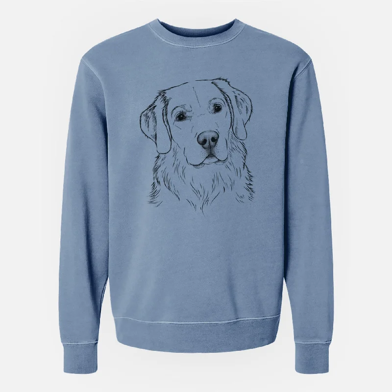 premium gym hoodieBare Kula the Golden Retriever - Unisex Pigment Dyed Crew Sweatshirt