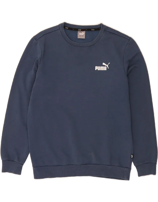 PUMA Mens Sweatshirt Jumper Medium Navy Blue Cotton