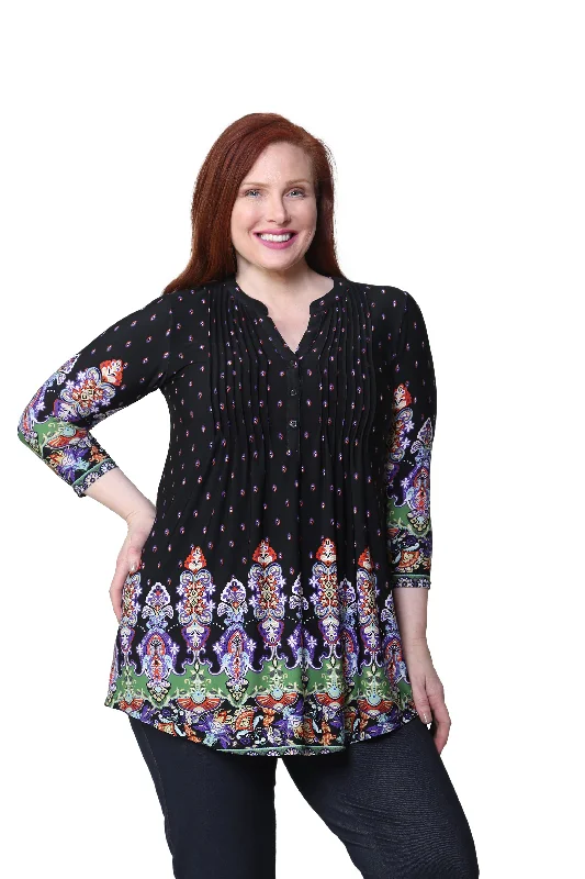 trendy mini dressPlus Size La Cera Renaissance Paisley Print Tunic